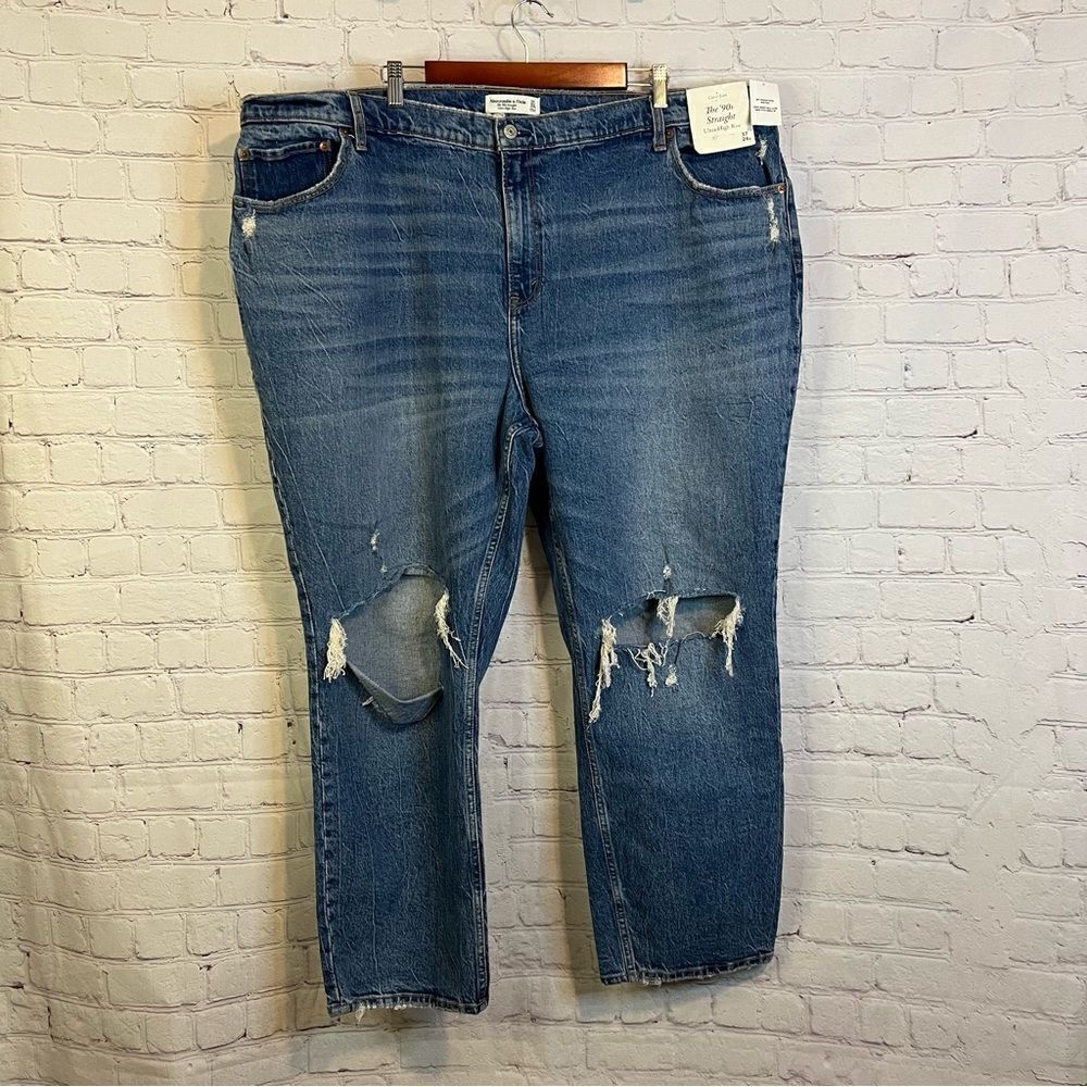 Abercrombie & Fitch Curve Love The 90s Straight Ultra High Rise 24S New